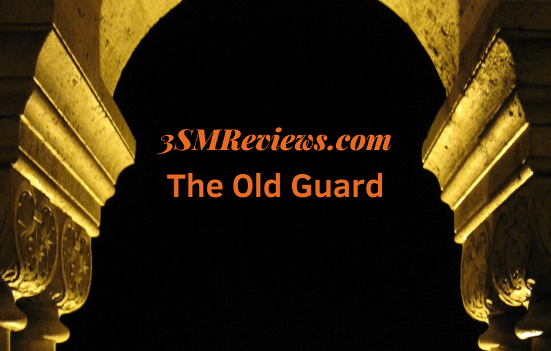 A picture of an arch at night with the the text: 3SMReviews.com The Old Guard