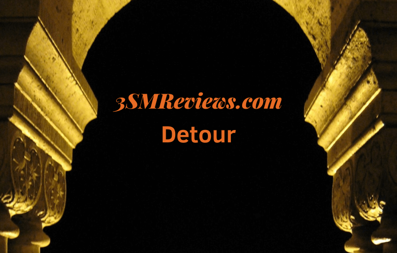 An arch with text : 3SMReviews.com: Detour